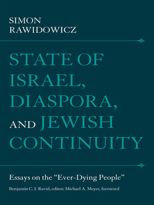 cover image of State of Israel, Diaspora, and Jewish Continuity